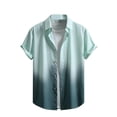 thumbnail image 1 of Zekutng Mens Shirts Gradient-Print Short-Sleeve Button-Down Collar Summer Shirt,Sizes M-3XL, 1 of 4