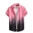 thumbnail image 1 of Zekutng Mens Shirts Gradient-Print Short-Sleeve Button-Down Collar Summer Shirt,Sizes M-3XL, 1 of 4