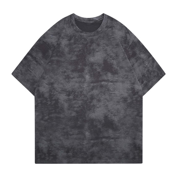 Zekutng Mens Shirts Solid-Color Tie-Dye Relaxed-Fit Short-Sleeve Crew-Neck T-Shirt,Sizes S-3XL