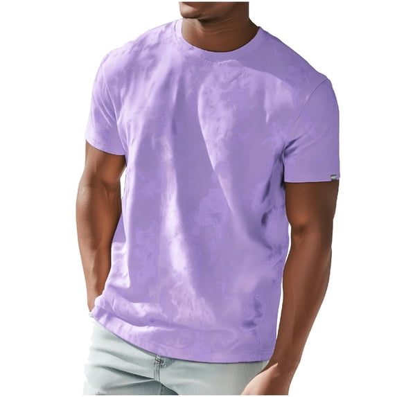 Zekutng Mens Shirts Tie-Dye Retro Short-Sleeve Crewneck T-Shirt,Sizes M-3XL