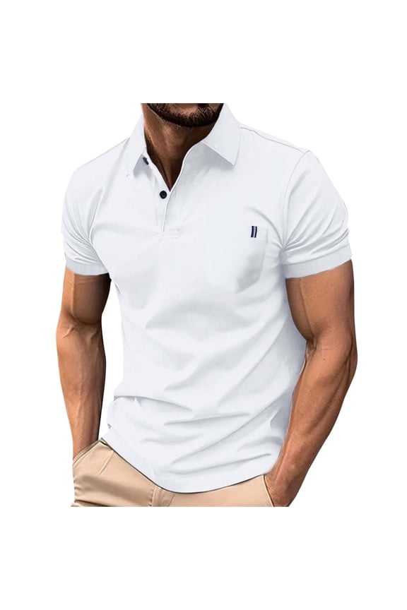 Mens T Shirts Button-Down Collared Summer Casual Short-Sleeve Shirt,Sizes S-3XL