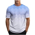 thumbnail image 1 of Zekutng Mens T-Shirts Gradient Checkered Print, Round-Neck, Short-Sleeve T-Shirt,Sizes M-3XL, 1 of 5