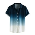 thumbnail image 1 of Zekutng Mens T-Shirts Gradient-Print Short-Sleeve Collared Summer Shirt,Sizes S-2XL, 1 of 5