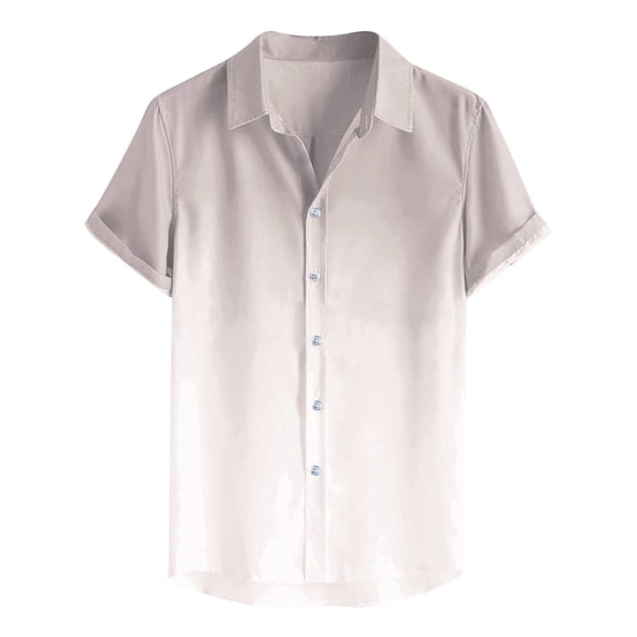 Zekutng Mens T-Shirts Gradient-Print Short-Sleeve Collared Summer Shirt,Sizes S-2XL
