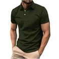 thumbnail image 1 of Zekutng Mens T-Shirts Solid-Color Button-Down Short-Sleeve Shirt,Sizes S-4XL, 1 of 6