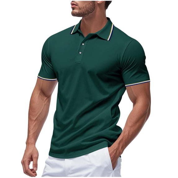 Zekutng Mens T-Shirts Summer Casual Collared Comfortable Button-Down Short-Sleeve Shirt,Sizes S-3XL