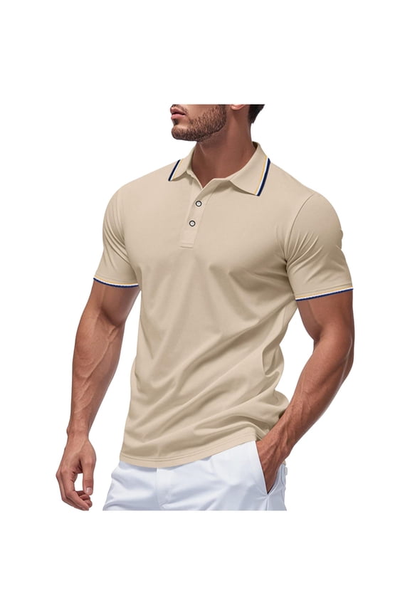 Mens T-Shirts Summer Casual Collared Comfortable Button-Down Short-Sleeve Shirt,Sizes S-3XL