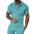 thumbnail image 1 of Zekutng Mens T-Shirts Track Summer Casual Short Sleeve Turndown Collar,Sizes S-5XL, 1 of 5