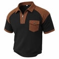 thumbnail image 1 of Zekutng Mens T-Shirts Two-Tone Short-Sleeve Shirt with Collar and Pockets,Sizes S-3XL, 1 of 8
