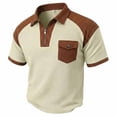thumbnail image 1 of Zekutng Mens T-Shirts Two-Tone Short-Sleeve Shirt with Collar and Pockets,Sizes S-3XL, 1 of 8