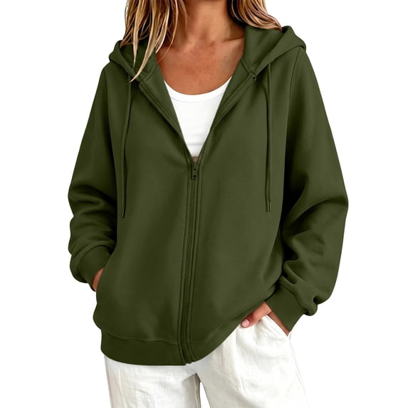 Zekutng Oversized Hoodies for Women Solid Drawstring Long Sleeve Hoodies Sweatshirts Casual Coat with Pockets, Sizes S-3XL