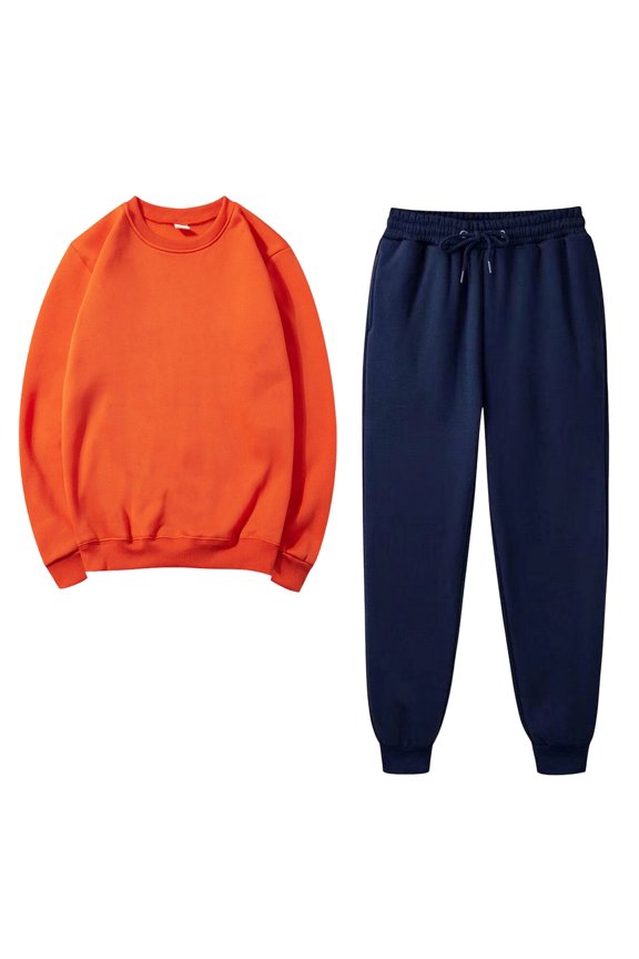 Sets for Women Color Block Crew Neck Sweatshirt Jogger Pant 2-Piece Sweatsuit Set,Sizes S-3XL