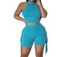 thumbnail image 1 of Zekutng Sets for Women Solid Color Tassels Sleeveless Tank and Short Sports Casual Suit,Sizes S-2XL, 1 of 1