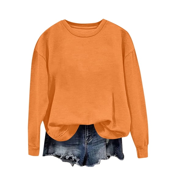 Zekutng Sweatshirt for Women Long Sleeves Casual Color Round Neck Crewneck Pullover Fall Winter Outfits,Sizes S-2XL