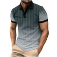 thumbnail image 1 of Zekutng T Shirts for Man Vertical Striped Gradient Button-Down Classic T-Shirt,Sizes S-3XL, 1 of 6