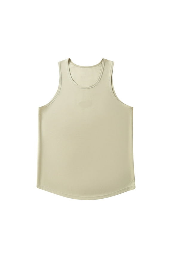 Tank Tops Men Solid Color Casual Fitness Sport Permeability Round Neck Tank Top,Sizes M-3XL