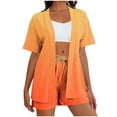 thumbnail image 1 of Zekutng Two Piece Sets for Women Loose Daily Casual Non Positioning Printed Cardigan Shorts Short Sleeved Top Pants Pocket Set,Sizes S-2XL, 1 of 6