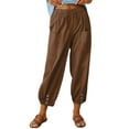 thumbnail image 1 of Zekutng Women's Pants Summer Casual Loose Cotton and Linen Pocket Pants,Sizes S-2XL, 1 of 7