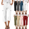 thumbnail image 1 of Zekutng Womens Capris Cargo Straight-Leg Button-Fly Zipper Pants with Multiple Pockets,Sizes S-2XL, 1 of 5