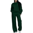 thumbnail image 1 of Zekutng Womens Sets Crew Neck Sweatshirt Drawstring Wide Leg Pant 2-Piece Sweatsuit Set,Sizes S-2XL, 1 of 7