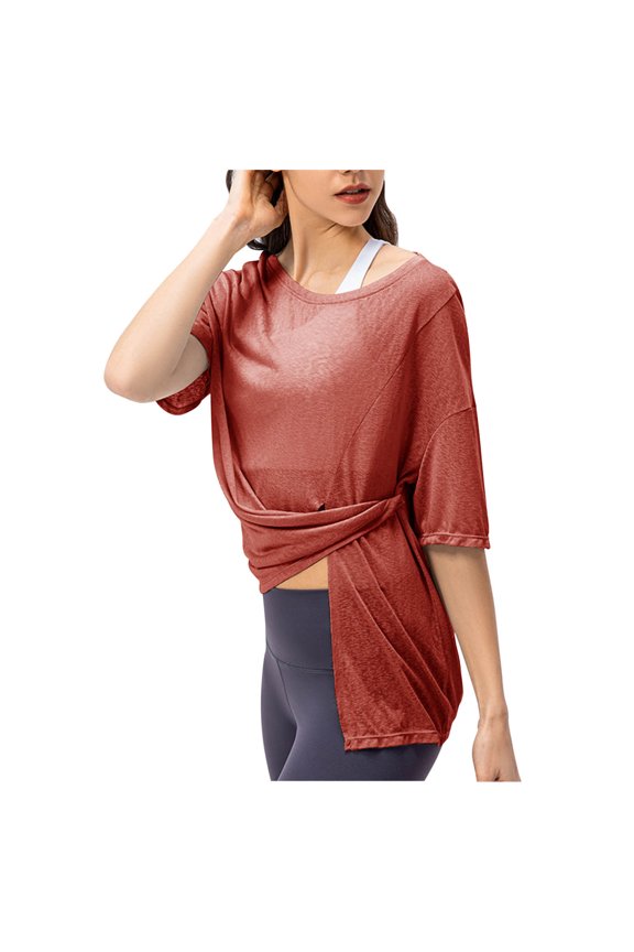 Womens Tops Quick-drying Running Short -sleeved Sports Tights Xianthin Yoga Suit,Sizes S-2XL