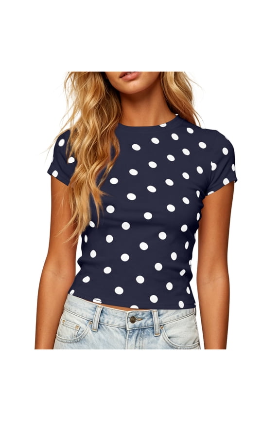 Womens Tops Round Neck Daily Wear Tight-fitting Short Sleeves,Sizes S-L