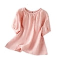 thumbnail image 1 of Zekutng Womens Tops Solid Casual Round Neck Short Sleeves Shirts,Sizes M-2XL, 1 of 9