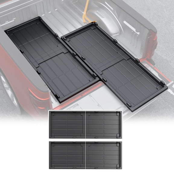 Zekzoop Truck Bed Cargo Trays for Ford F150 Chevrolet Silverado GMC Sierra Dodge Ram Toyota Tundra, HDPE All Weather UV-Protected Slide-Out Bed Storage Boxes 4PCS Accessories