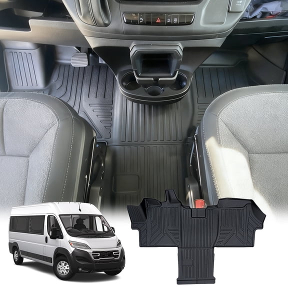 Zekzoop TPE All Weather Floor Mats, Fits Dodge Ram ProMaster 1500 2500 3500 Van 18-26, Anti-Scratch Van Interior Accessories