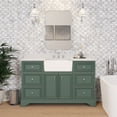 thumbnail image 1 of Zelda 60" Single Farmhouse Bathroom Vanity with Sage Green Cabinet and Quartz Top, 1 of 7