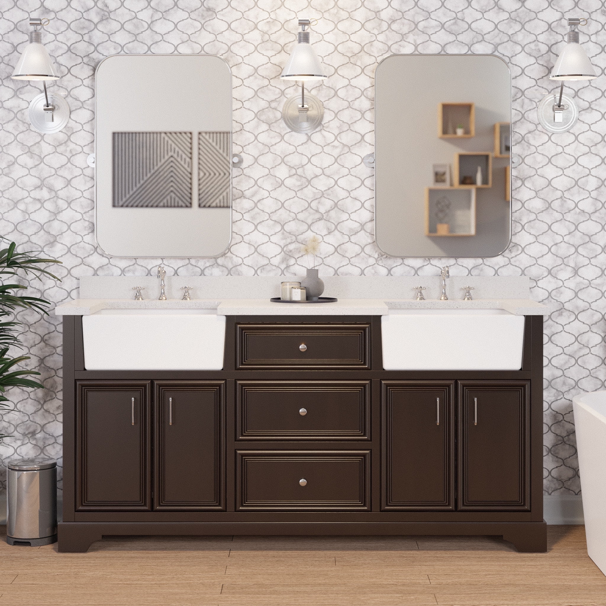 ツインケン バストイ Silkroad Exclusive 72-in Red Chestnut Undermount Double Sink