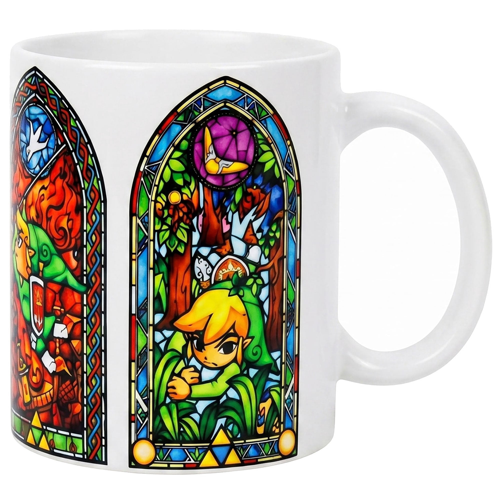 Pyramid America: The Legend of Zelda: Stained Glass - 11oz Ceramic Mug - Coffee-Tea, Microwave-Dishwasher Safe, Video Game Fan Collectible, Licensed