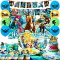 thumbnail image 1 of The Legend of Zelda Birthday Party Supplies,Zelda Party Decorations & Tableware Set- Zelda Birthday Decorations Balloons Banner Backdrop Plates Cups Tablecloth etc Legend of Zelda Party Supplies, 1 of 8