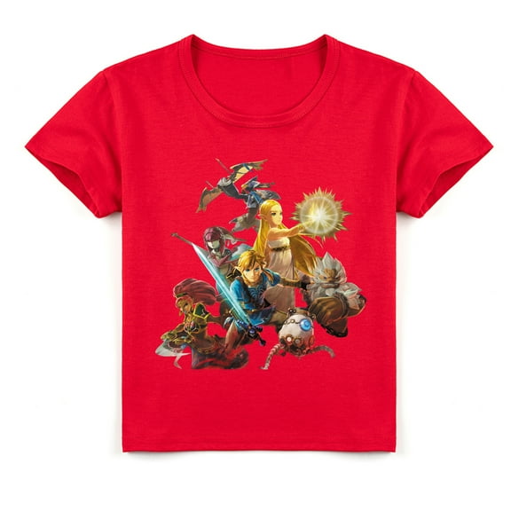 Zelda Boys Girls Crew Neck Cotton Short Sleeve T-shirt Kids Summer Fashion Casual T-shirt