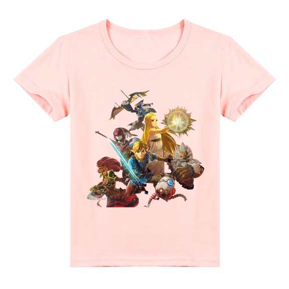 Zelda Boys Girls Crew Neck Cotton Short Sleeve T-shirt Kids Summer Fashion Casual T-shirt