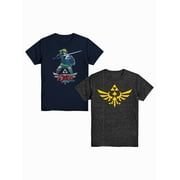 Zelda Boys Link Triforce Short Sleeve Graphic T-Shirt, 2-Pack, Sizes XS-XXL