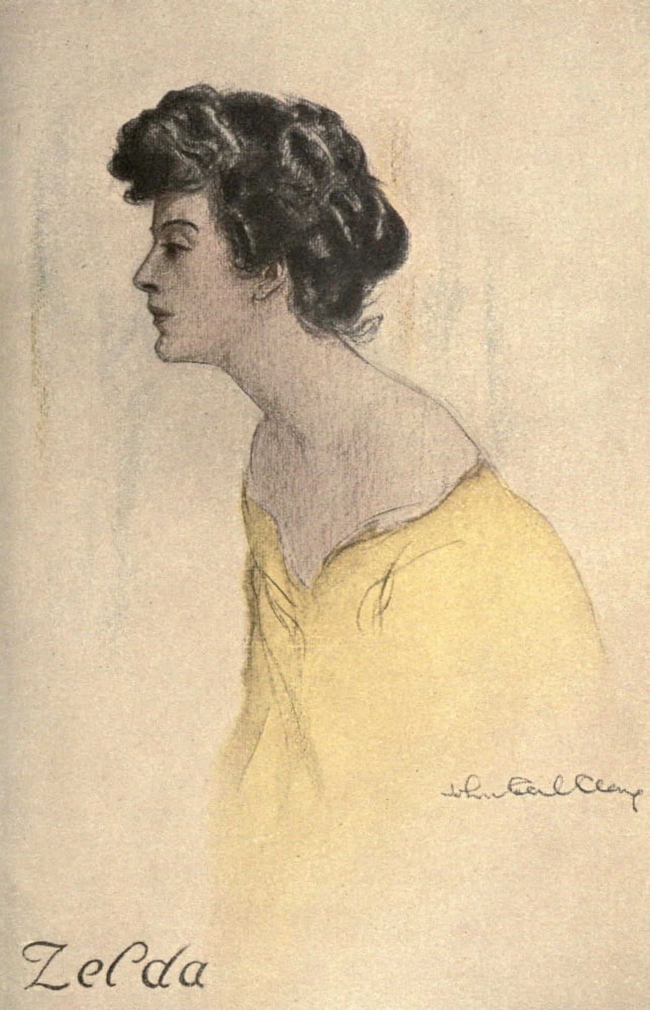 Zelda Dameron 1904 Zelda in yellow Canvas Art - John Cecil Clay (24 x 36)