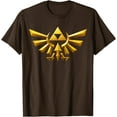 thumbnail image 1 of Zelda Hyrule Crest Iconic Golden Triforce DTG Print Unisex T-Shirt,Dark Chocolate Color,Size 3XL, 1 of 5