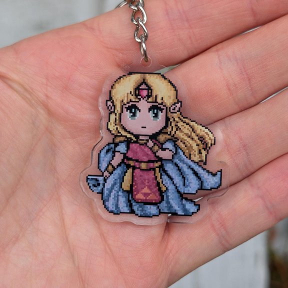 Zelda Keychain | Link Between Worlds Pixel Keyring Charm (1 keychain)