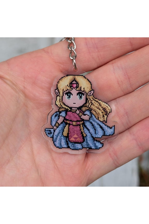 Zelda Keychain | Link Between Worlds Pixel Keyring Charm (1 keychain)