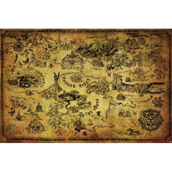 Zelda - Map Poster - 22 x 34 inches