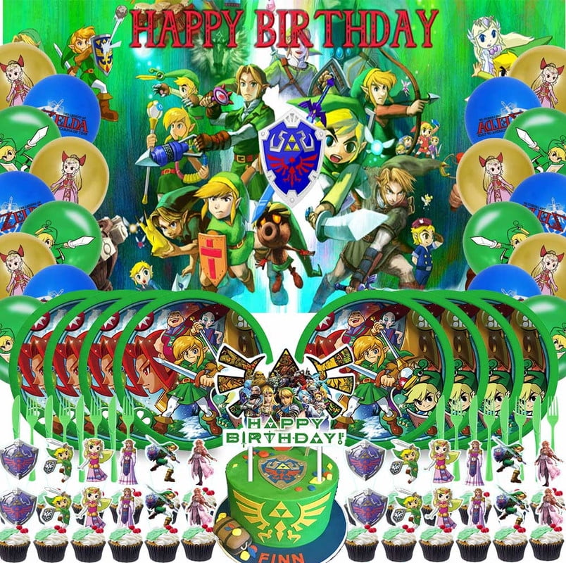 Zelda Party Supplies Plates Decorations Birthday Cake Topper Banner