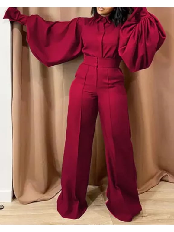 Zelda Puff Sleeve Jumpsuit Burgundy| Black| Green