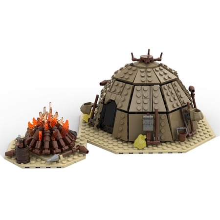 Zelda Tears of the Kingdom: Tulin Camp Village Building Blocks Set | Game-Inspired Hut with Campfire MOC Model | DIY Assembly Brick Toy | Compatible with Major Brands | Gift for Zelda Fans