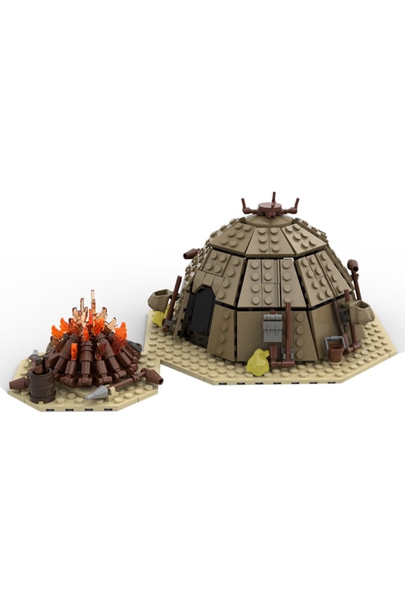 Zelda Tears of the Kingdom: Tulin Camp Village Building Blocks Set | Game-Inspired Hut with Campfire MOC Model | DIY Assembly Brick Toy | Compatible with Major Brands | Gift for Zelda Fans