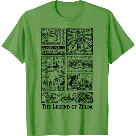 Zelda The Legend Lives In Tonal Glyphs DTG Print Unisex T-Shirt