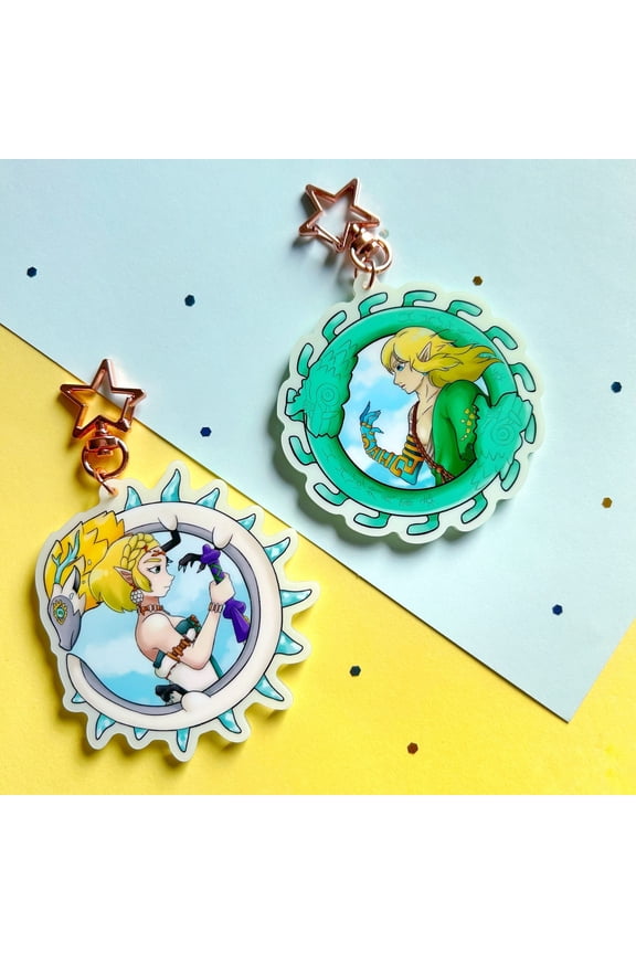Zelda TotK Glow-in-Dark 3 Keychain Link Zelda" (1 keychain)