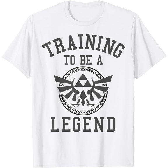 Zelda Training To Be A Legend Badge Graphic DTG Print Unisex T-Shirt,White Color,Size YL