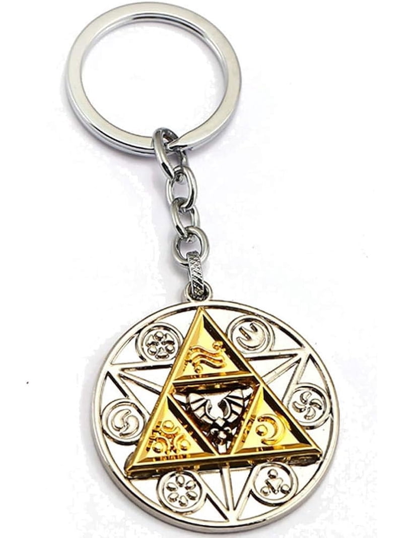 Zelda Triforce Medallion Goddess Symbols Matrix Metal Keychain Key