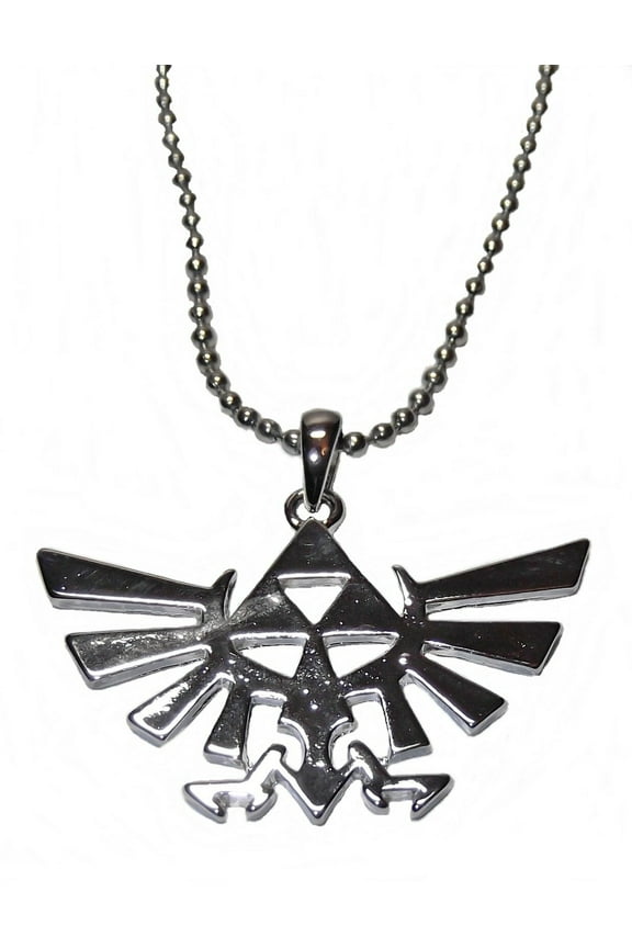 Zelda Triforce Symbol Silvertone Pendant Necklace with 20" Chain